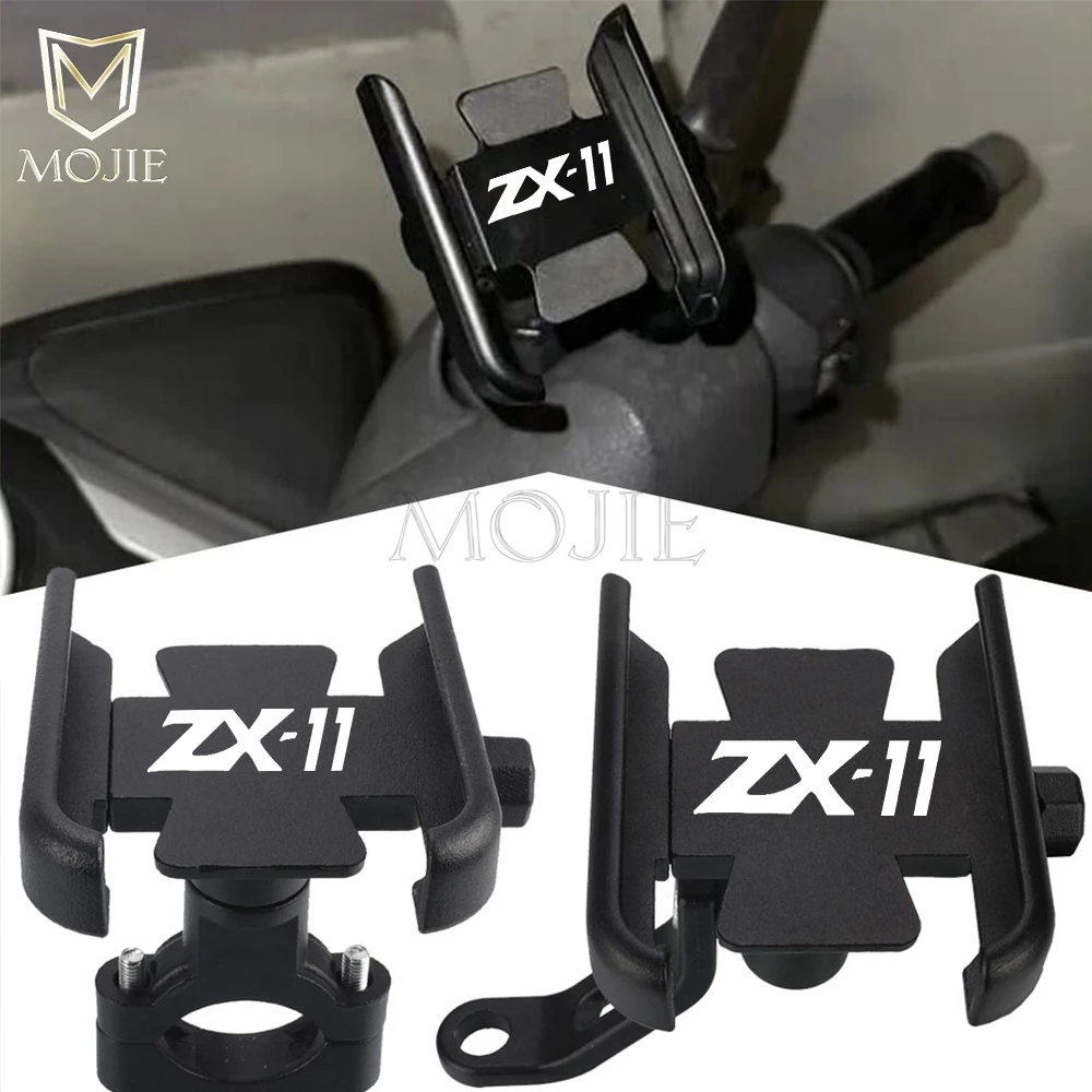 Motorcycle Mobile Phone Holder GPS Navigator Rearview Mirror Handlebar Bracket For KAWASAKI ZX11 Ninja ZX-11 1990 1991 1992-2001