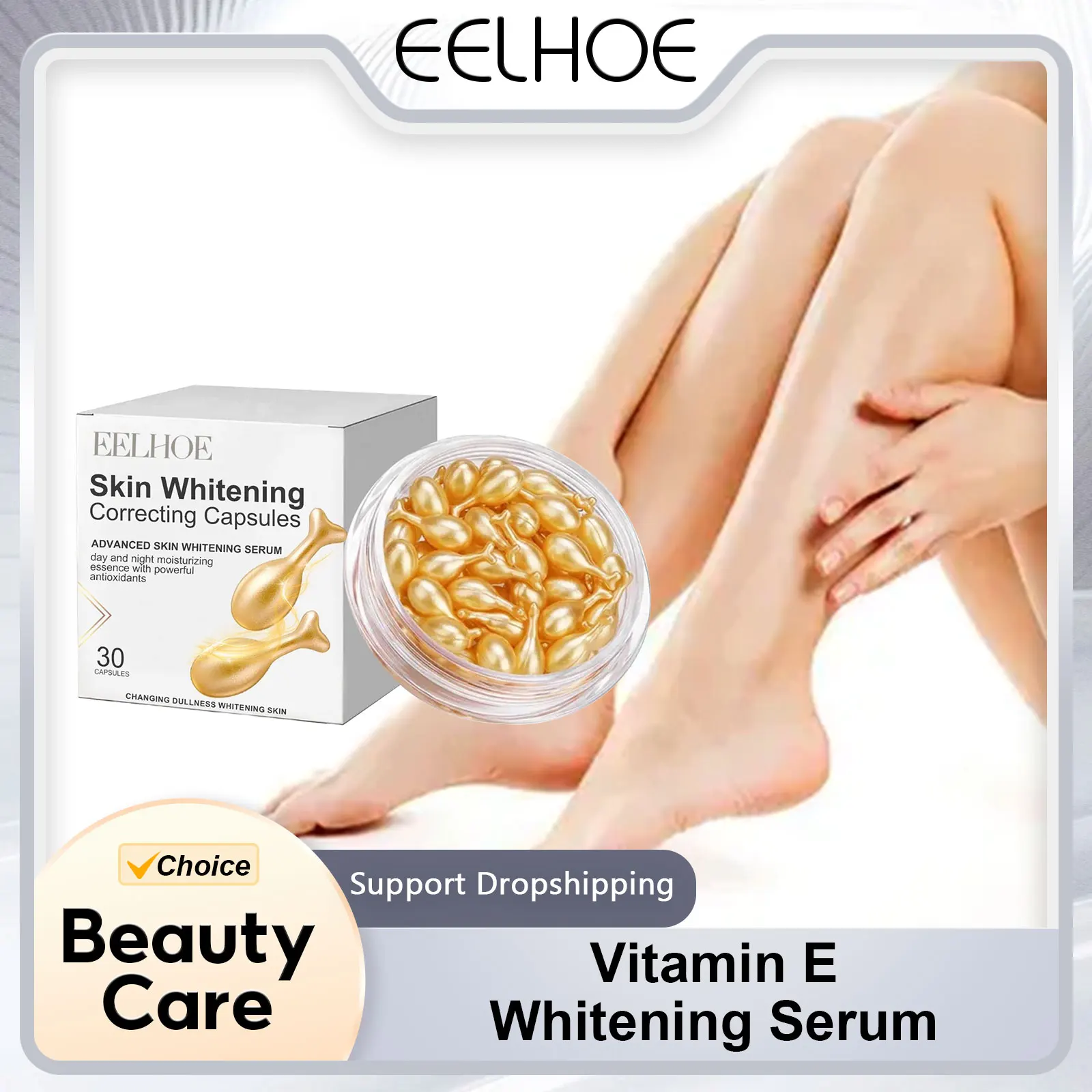 EELHOE Vitamin E Whitening Cream Serum Melasma Remove Dark Spots Improve Dullness Face Rejuvenation Moisturizing Serum Skin Care