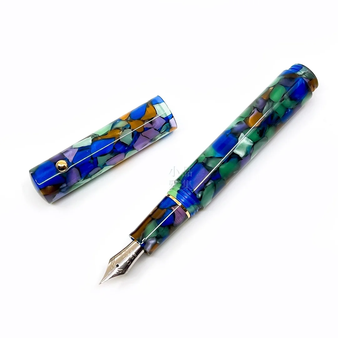 Resin Glass Dip Fountain Pen  Dual Usage Pen (Colorful Green)