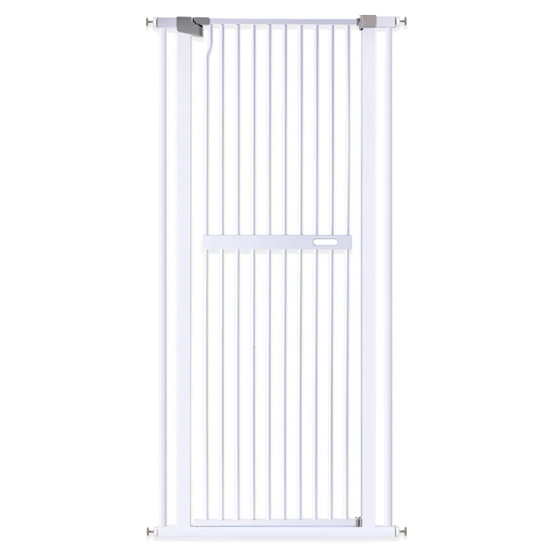 Extra Tall Pressure Mounted Gate White Large Pet Dog Gates with Extension for doorways Kitchen and Living Room