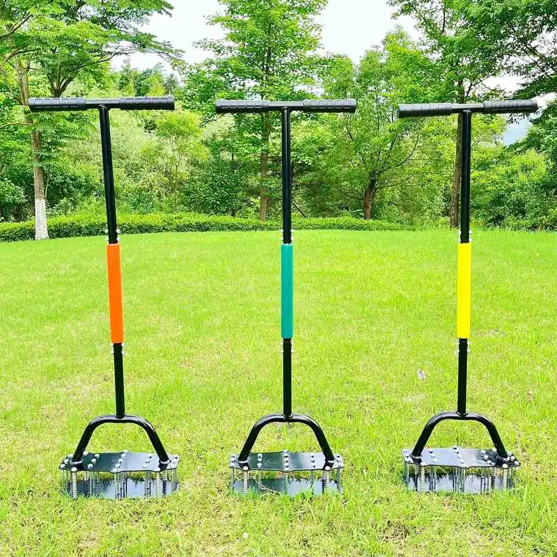 Standing Garden Soil Loosener Lawn Aerator Spring Assisted Manual Grass Puncher Tool
