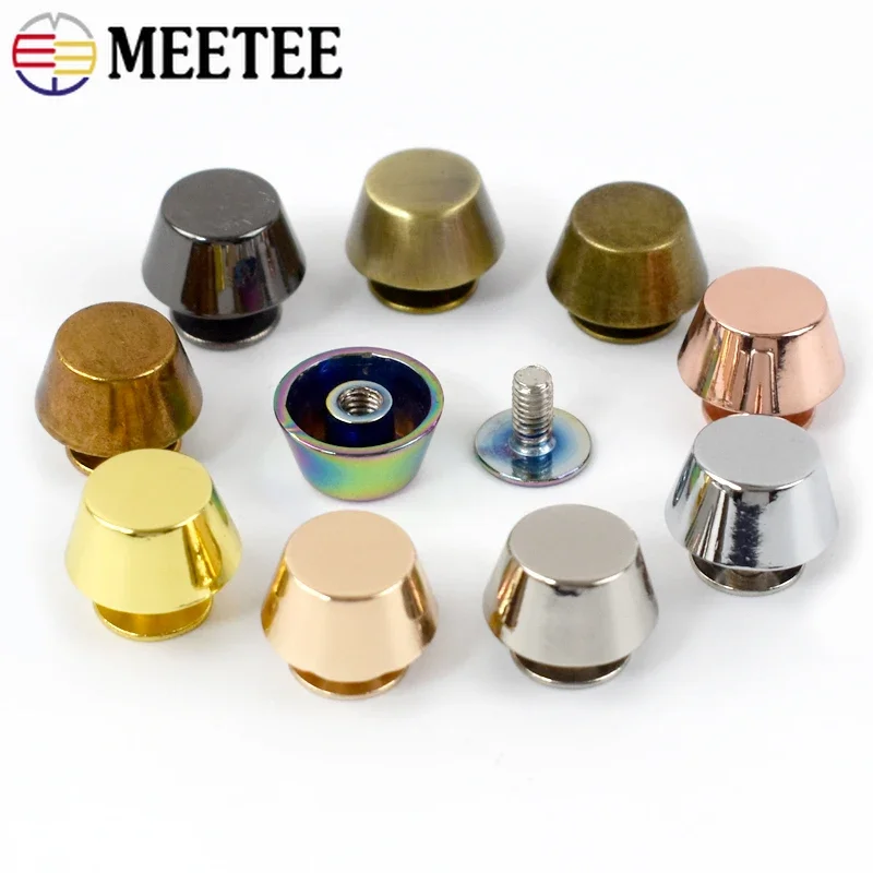 10/20pcs meetee 8mm Handtaschen Metall nägel Clip Schnallen kombinierte Knöpfe Niet schraube für Tasche Leder Handwerk Hardware Zubehör