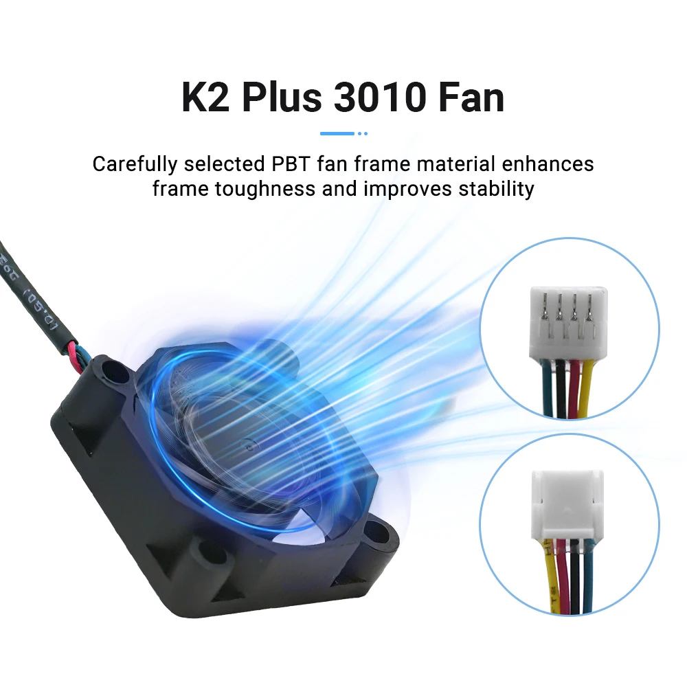 K2 Plus 2507 Kipas Motor Ekstrusi Kipas L100 Asli K2 Plus Kipas Aliran Aksial untuk K2 Plus Bagian Printer 3d