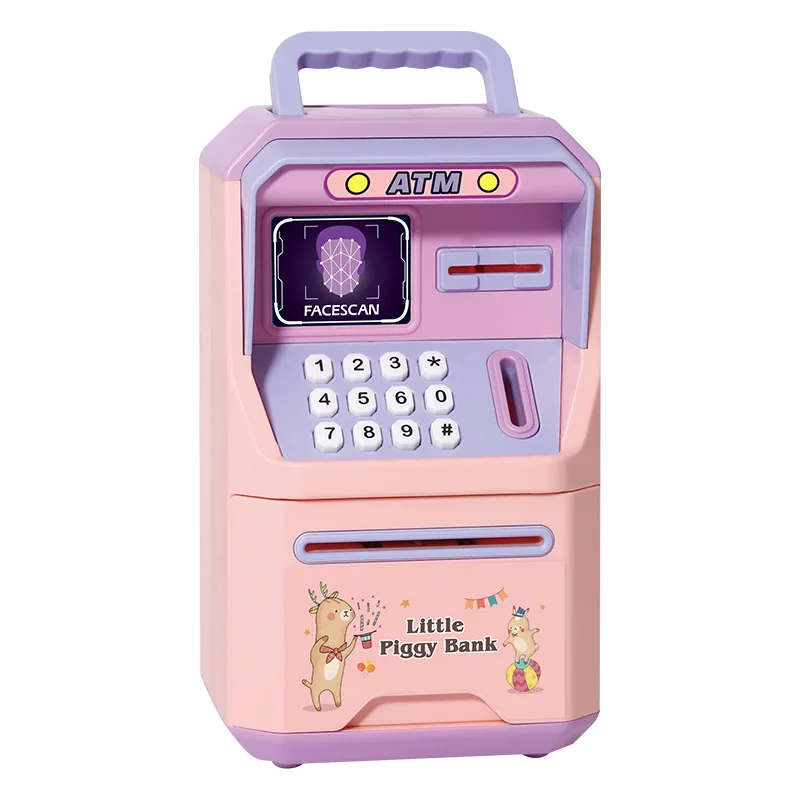 Simulated Smart ATM Money Box Only In No Out Face Recognition Children Large Anti-Fall Password Money Box