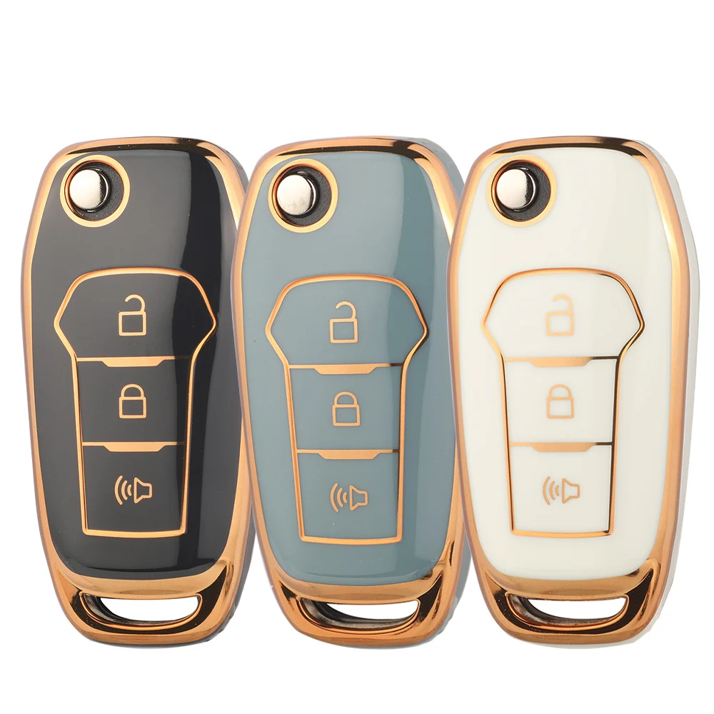 

Jingyuqin чехол для автомобильного ключа из ТПУ, брелок для Ford Fusion Edge Explorer Escort Fusion MK2 MK-7 Ranger F150 Mondeo Kuka, складной ключ