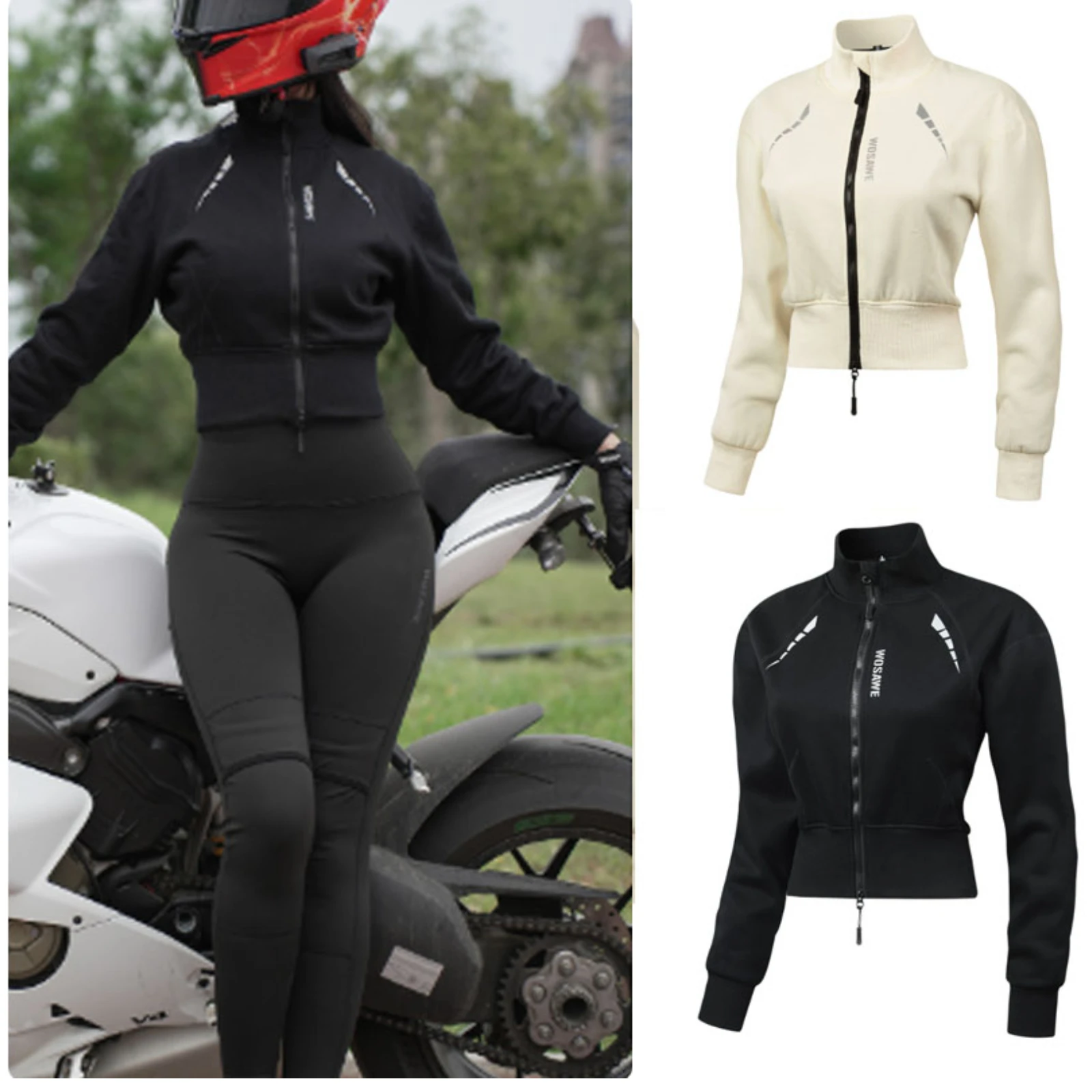 

WOSAWE Winter Motorcycle Jacket Women Warm Riding Armor Coat Off-Road Motocross Armor Jacket With CE Protective Pads