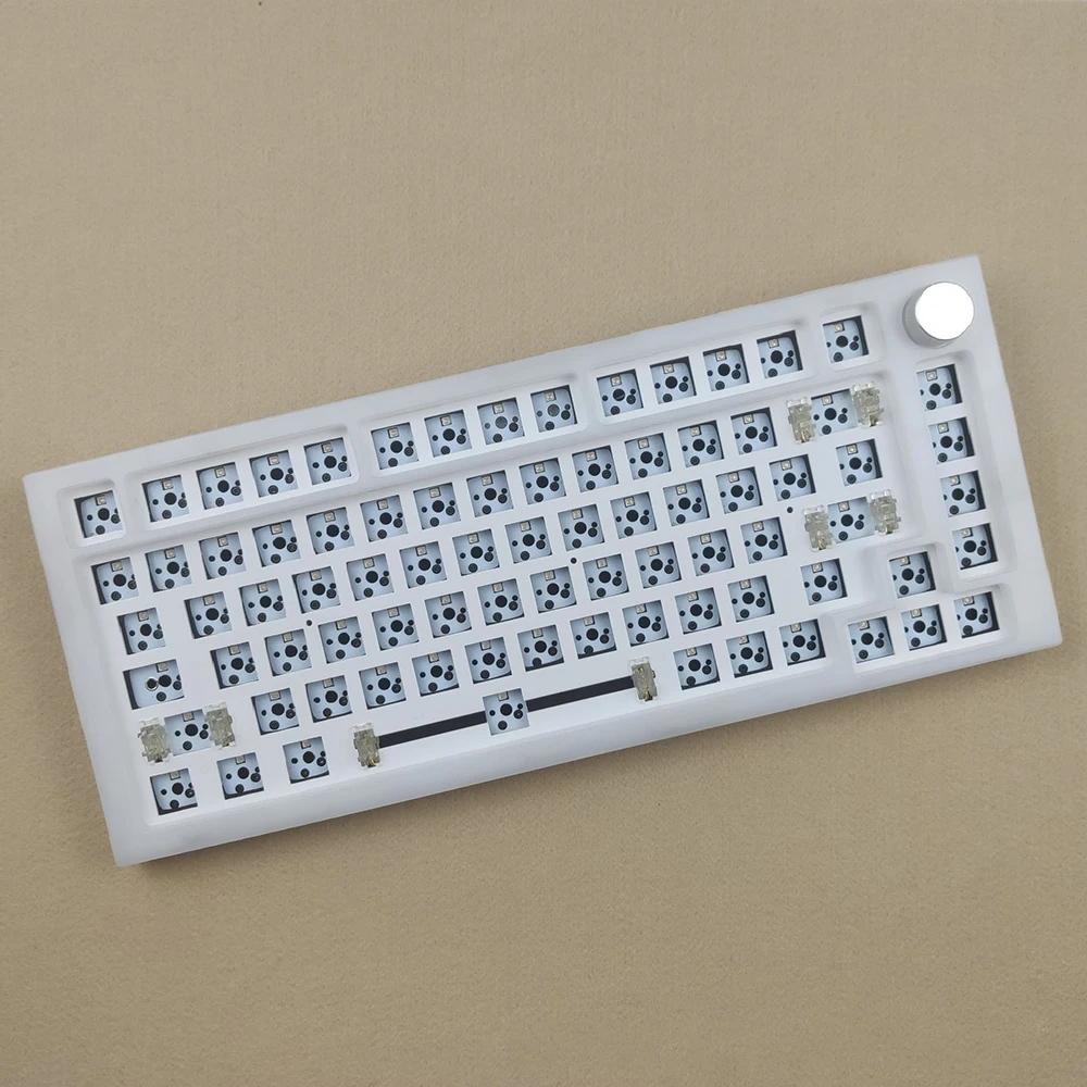 Kit de teclado mecánico personalizado 75, teclado de aluminio inalámbrico con cable y junta de perilla, teclado RGB DIY intercambiable en caliente, junta para jugadores de PC