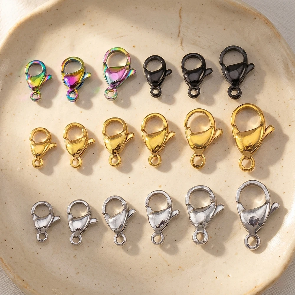 

20pcs Stainless Steel Gold Plated Lobster Clasp Hooks for Necklace Bracelet Chain DIY Jewelry Making Findings Supplies Wholesale
