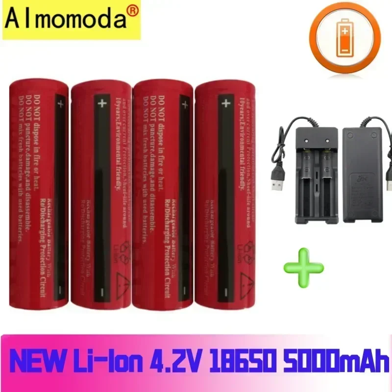 

2024 Authentic 18650 lithium 5000mAh rechargeable 4.2V large capacity imported battery, durable and free of shipping screwdriver