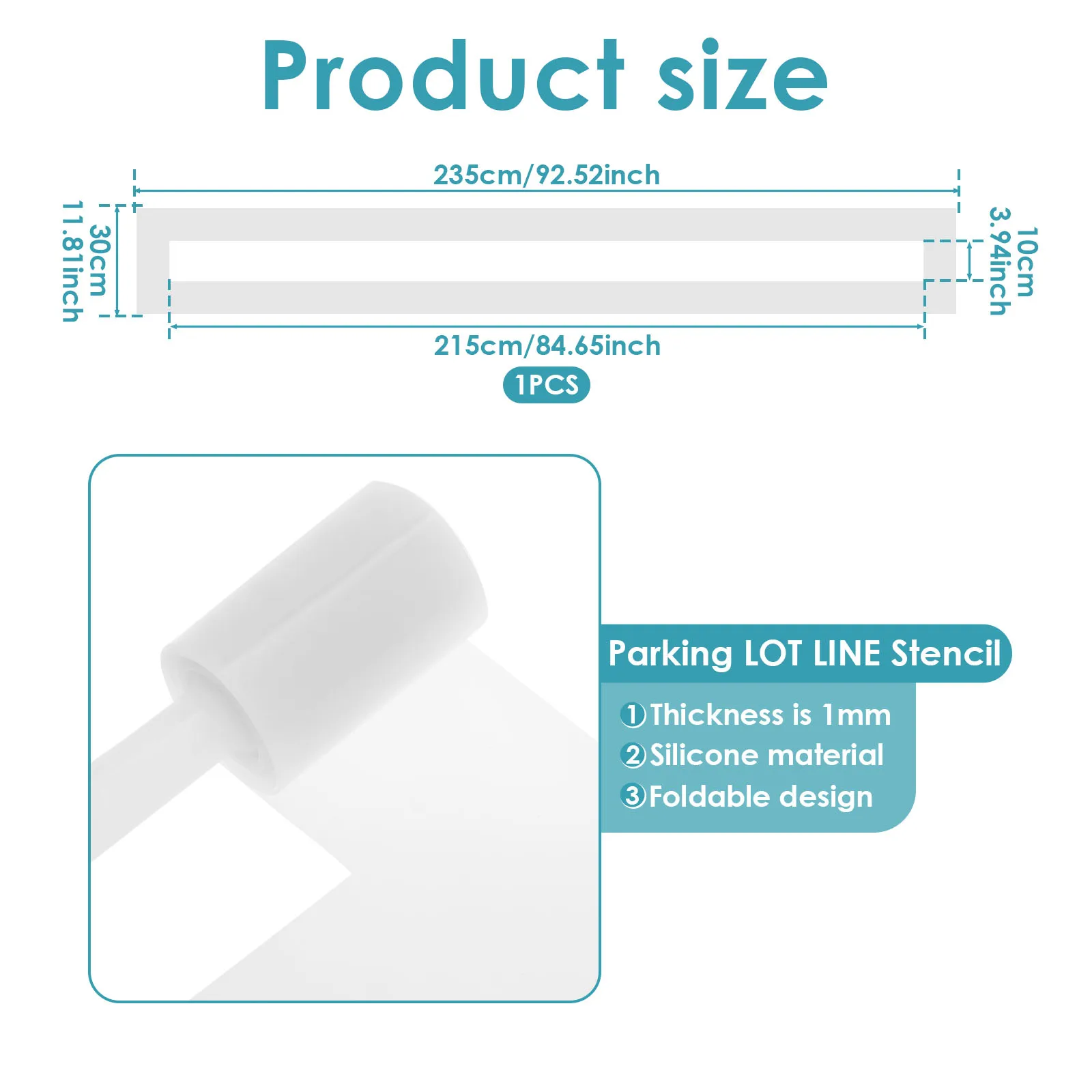 駐車場ラインステンシル舗装直線ステンシル折りたたみ式再利用可能4 x 84インチ道路用アスファルトコンクリートスプレーペイント