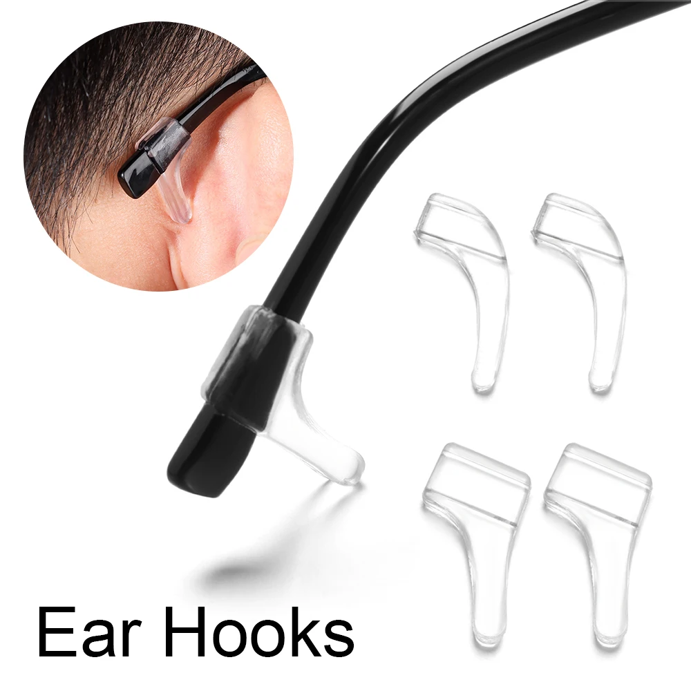 10 Pairs Transparent Anti Slip Glasses Holder Silicone Ear Hooks Eyeglasses Grip Temple Holder Eyewear Accessories