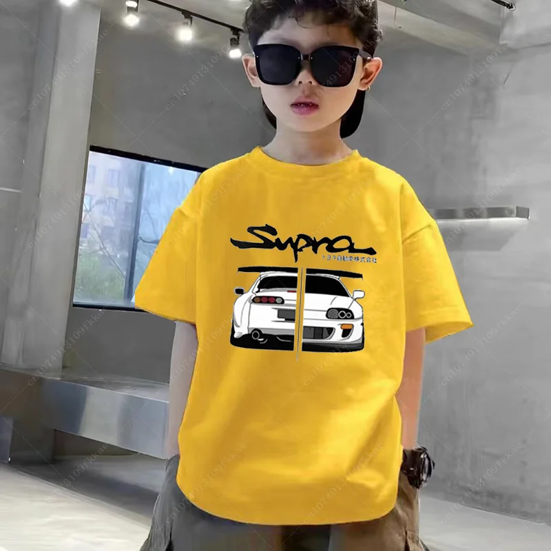 Initial D T-Shirts Drift Japanese Anime AE86 Tshirt Print Girls Clothes O-neck Boys GraphicTee-shirt for Kids 100% Cotton Tops