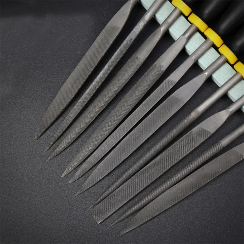 10 Pcs Needle File Set For Jeweler Wood Carving Craft Metal Glass Stone 3 Sizes LS\'D Tool