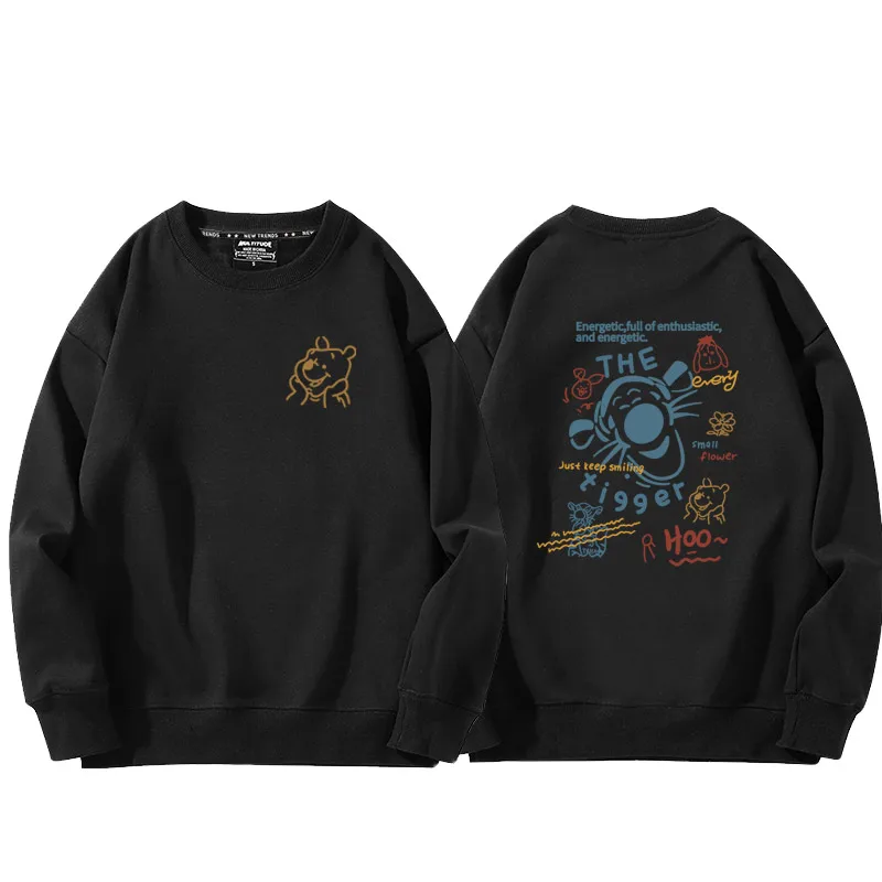 2025 جديد ويني ذا بوه على الوجهين مطبوعة زوجين ارتداء سترة الخريف والشتاء زوجين سترة قسط IFashion سترة #4