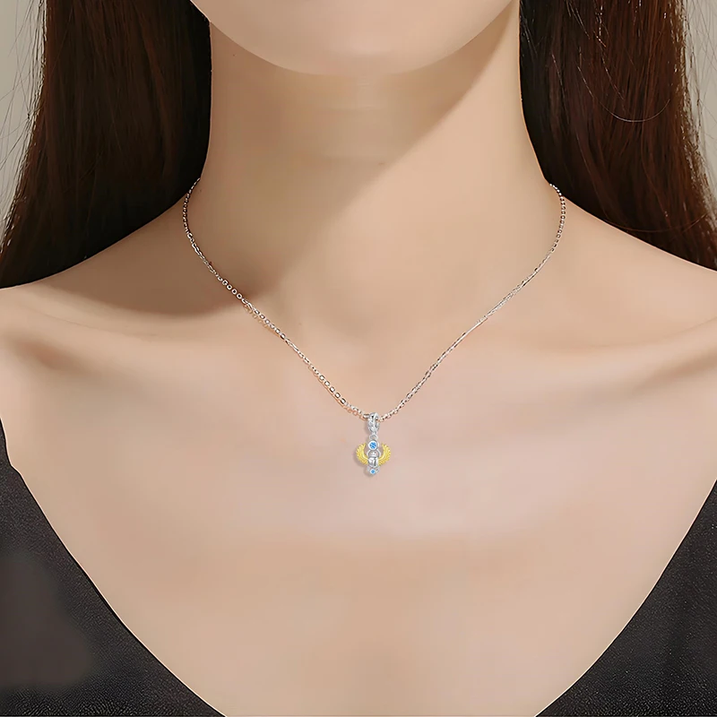 خنفساء مصرية مقدسة تتدلى سحر للنساء ، الخرز الفضي الإسترليني ، يناسب أساور سلسلة الثعبان والقلائد والمجوهرات #4