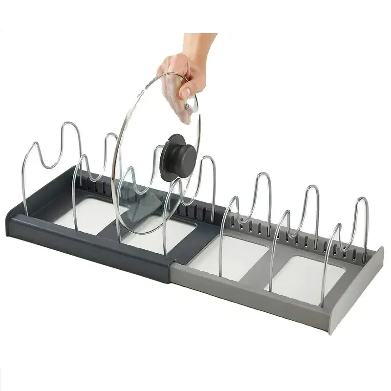 1PC Pot Storage Rack Dishes Dry Draining Rack Household Pot Cover Holder Stainless Steel Storage Rack Kitchen Accessories