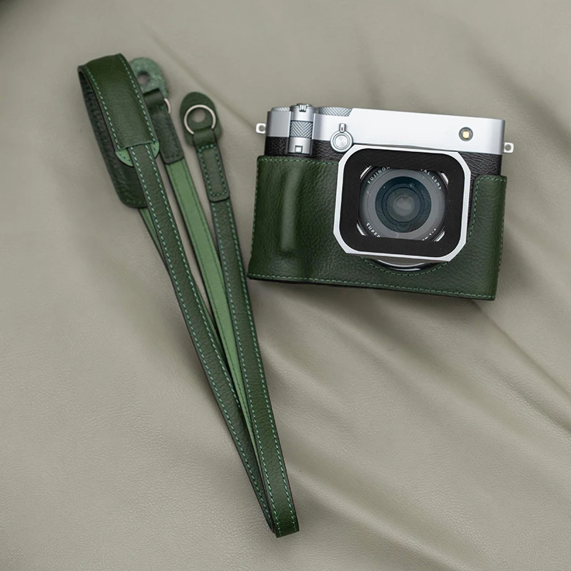 NEW Handmade Genuine Leather Camera Bag for Fujifilm GFX100RF Hand Grip Protective Case Cowhide Shoulder Strap Access