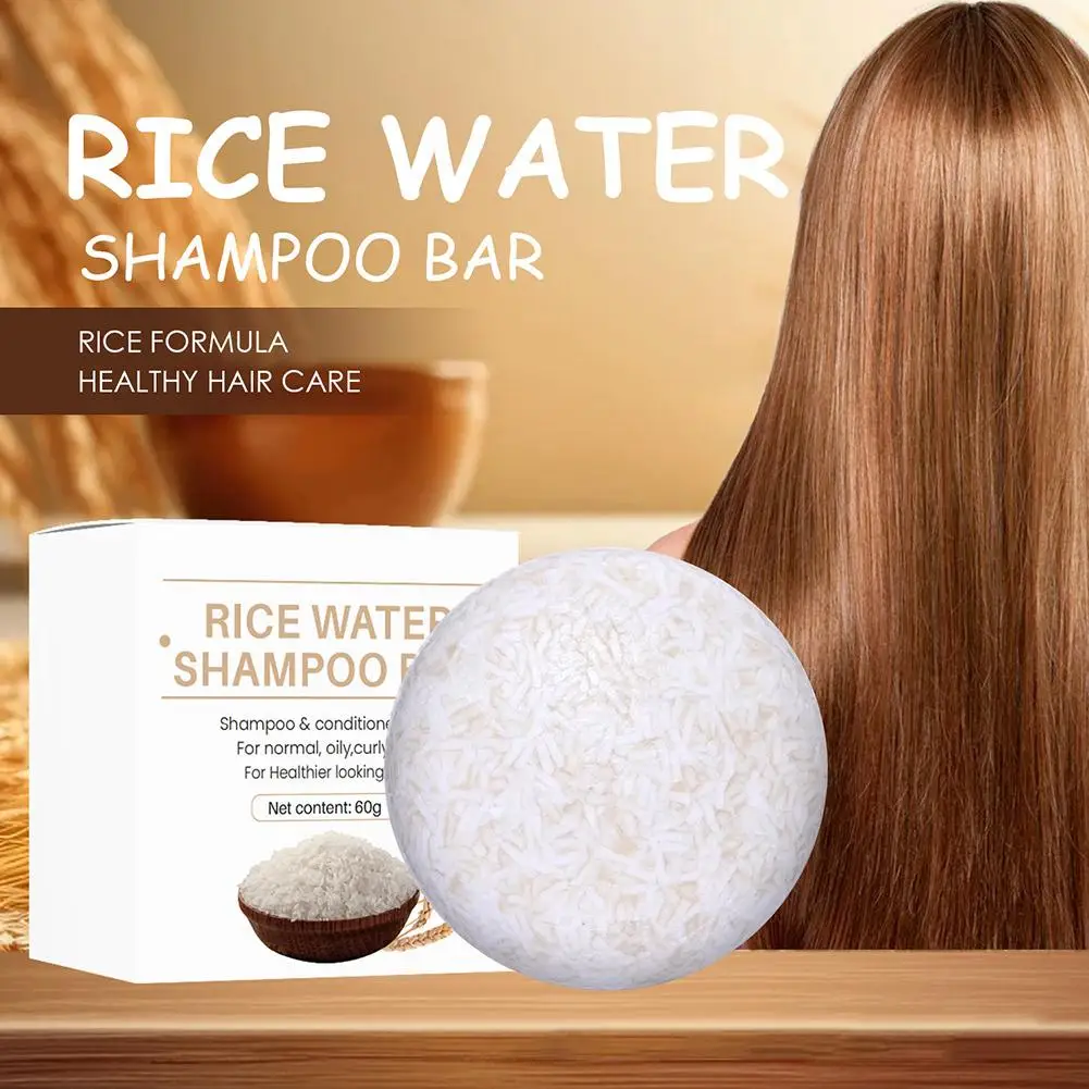 Organic Rice Shampoo Soap Bar Oil Free Conditioning Soap Rice Water Protein Nourishing Anti-loss Hair Soap Soap Bar image 2