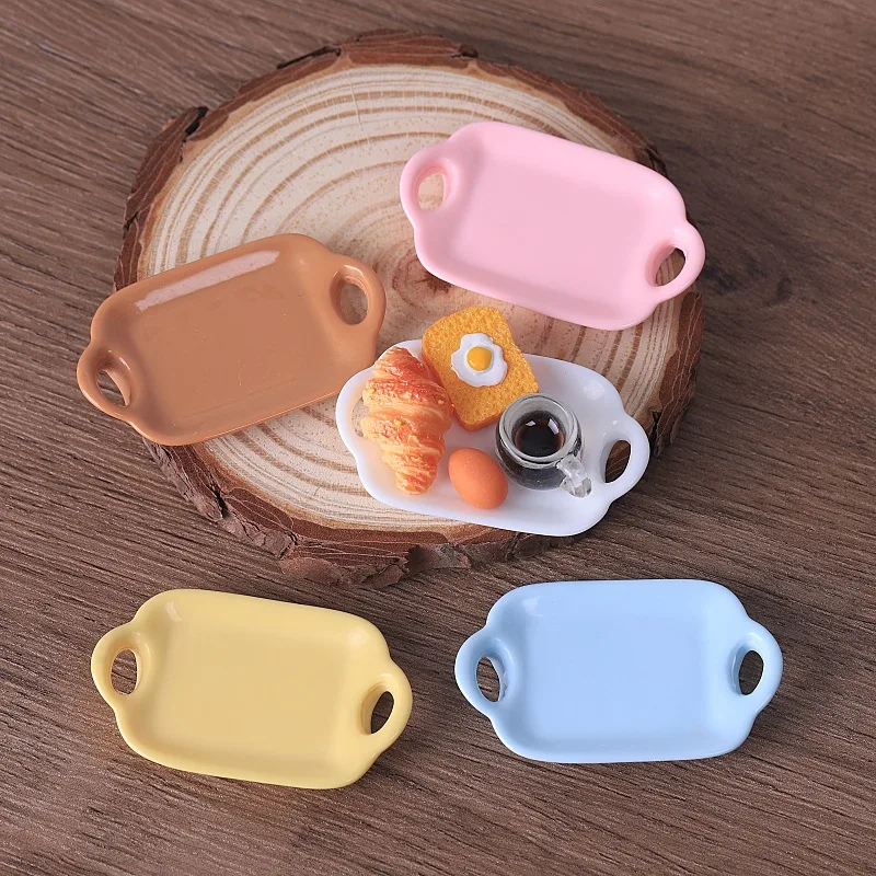 

100pcs Simulation Plate Bread basket DIY dollhouse for Mini Kitchen Dinner Tableware Decor Accessories