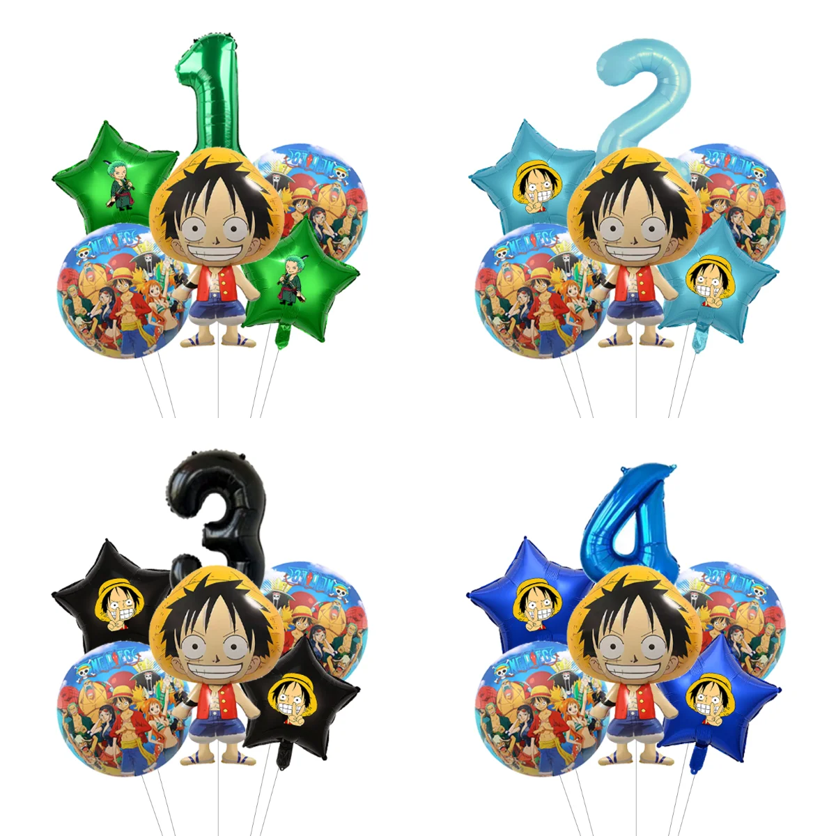 One Piece Themen-Latexballons-Set Cartoon-Anime-Ballons für Kindergeburtstagsfeier-Dekorationen und -Geschenke