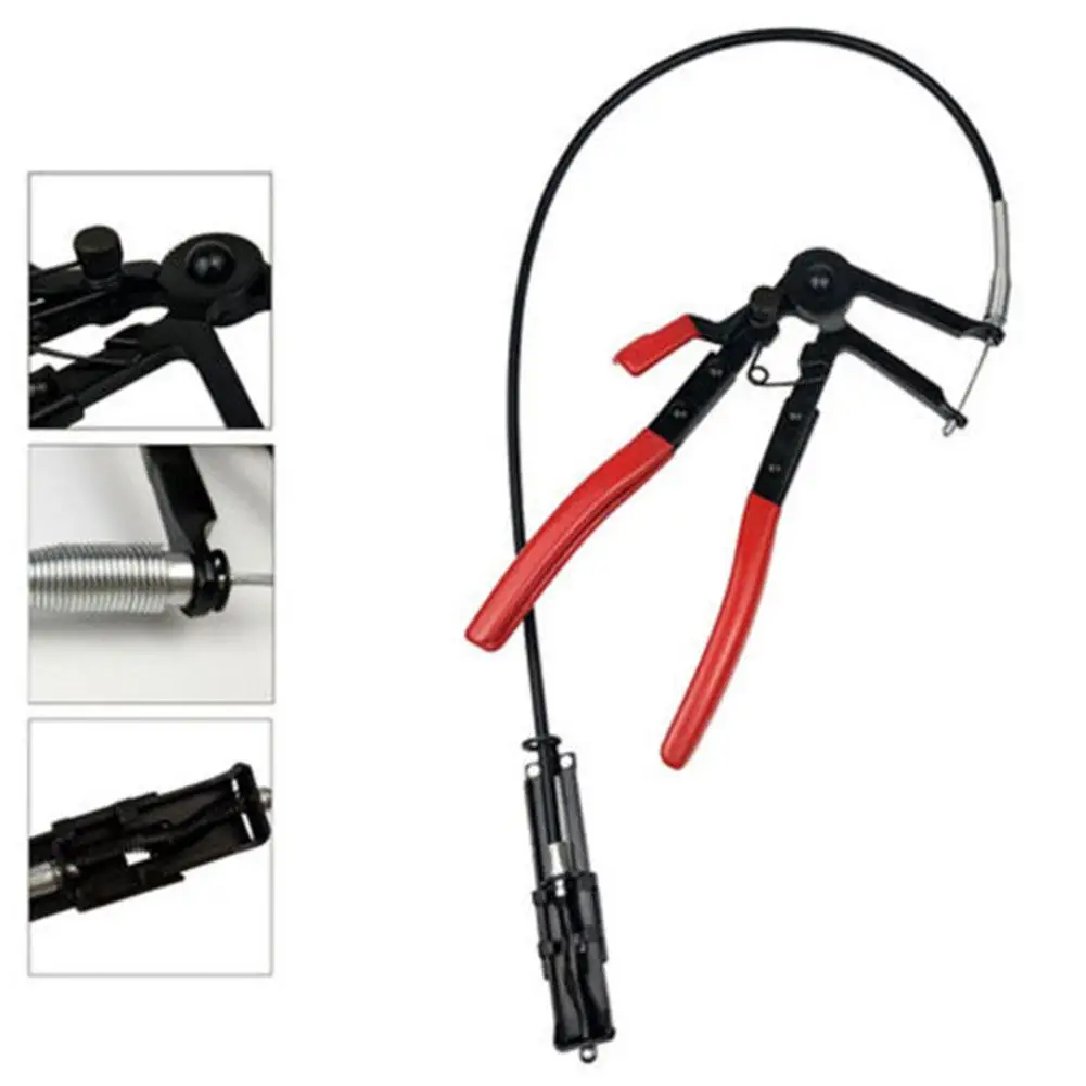 1pcs Automotive Flexible Wire Hose Clamps Long Reach Car Removal Accessories Hose Tools Hand Clamp Repairs Plier D5G6