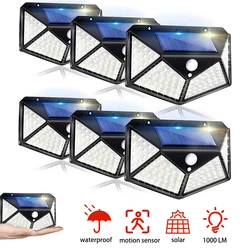 Solar Lichter Im Freien Wasserdichte 100 LED Drahtlose Sicherheit Motion Sensor Outdoor Lichter für Front Tür Hinterhof Schritte Garten