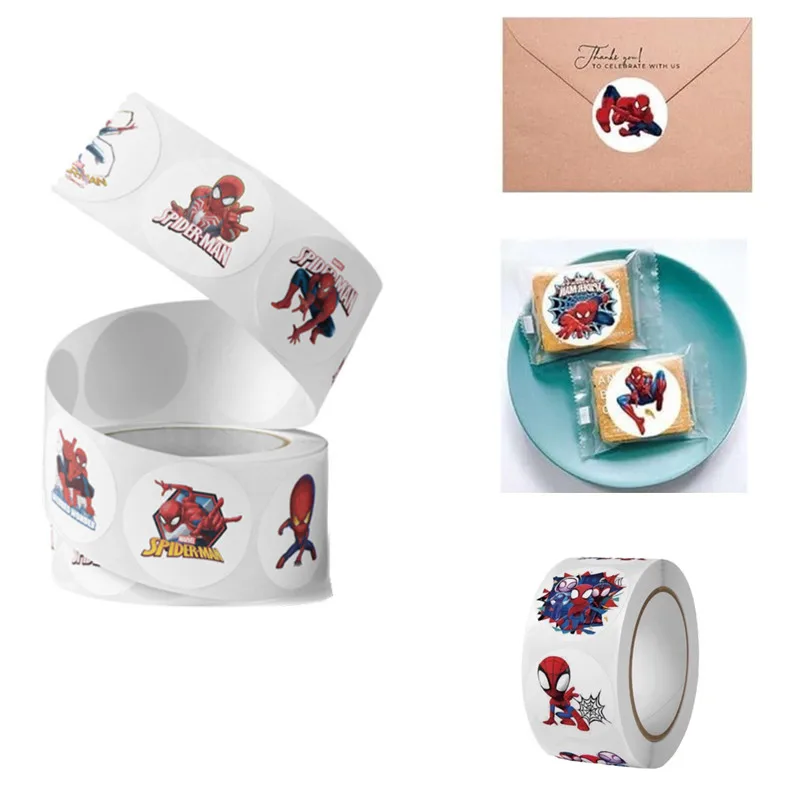 500 Blatt Anime-Aufkleber, Spiderman-Cartoon-Aufkleber, herausziehbare Spiderman-Aufkleber, süßes Kawai-Baby, Kinderspielzeug, Weihnachtsgeschenk