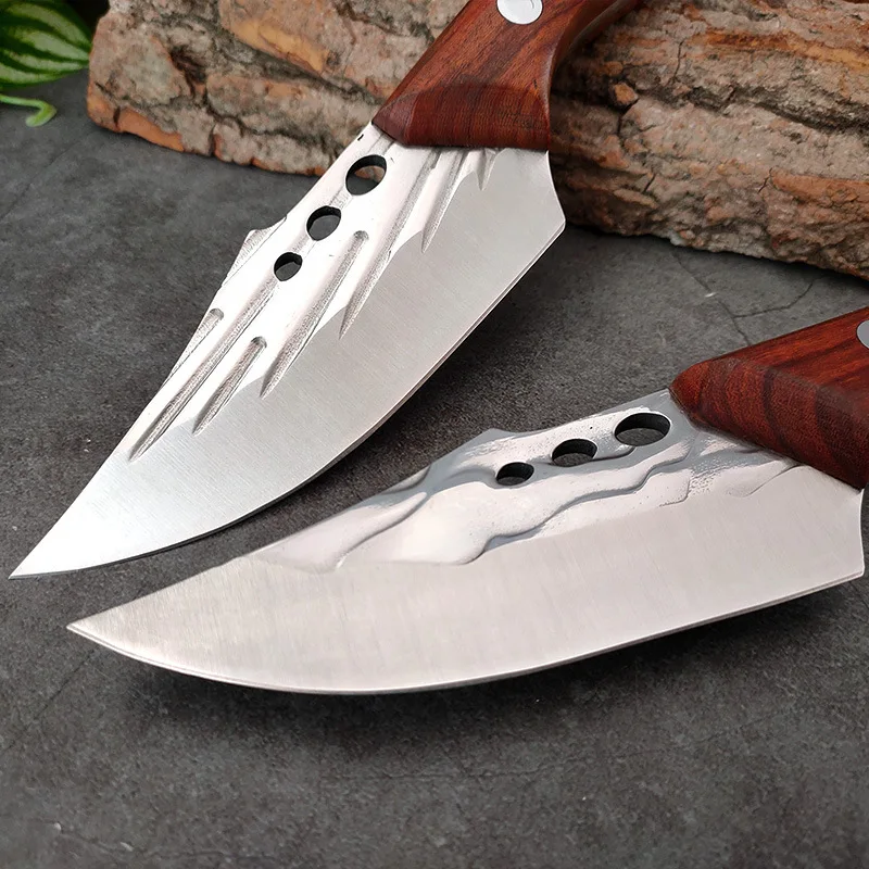 Butcher Boning Knife Slicing Meat Fruit Fish Filleting Knife Wood Handle Kitchen Knives Forged Blade Utility Barbecue Knife Tool