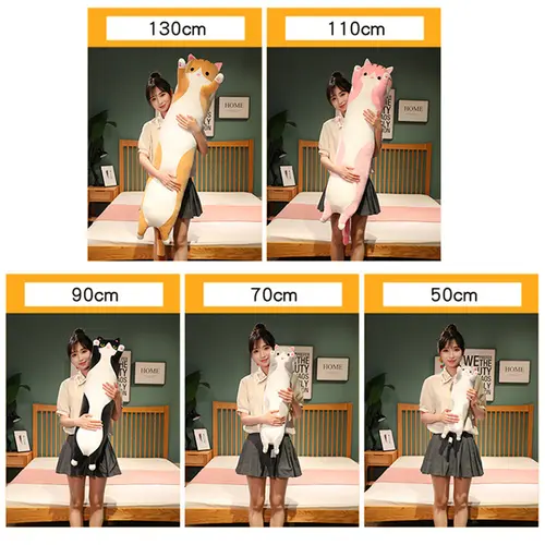 50/70/90/110/130cm Funny Cute Soft Long Cat Plush Toys Pause Office Nap Pillow Bed Sleep Home Decor Doll for Kids Girl Gift - Image 6