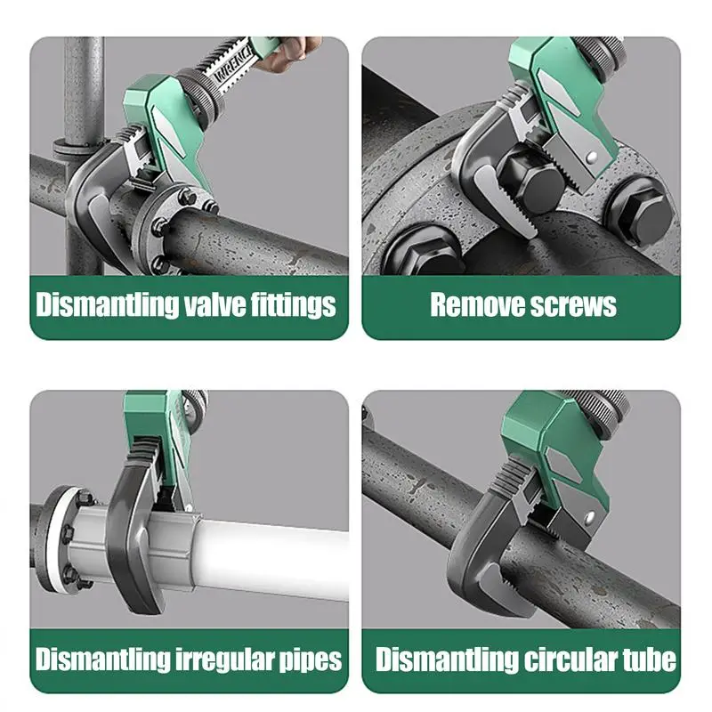 Monkey Wrench Sturdy F-Type Pipe Vise Adjustable Wrenches Multi-Functional Speed Wrench With Extension Right-Angle For