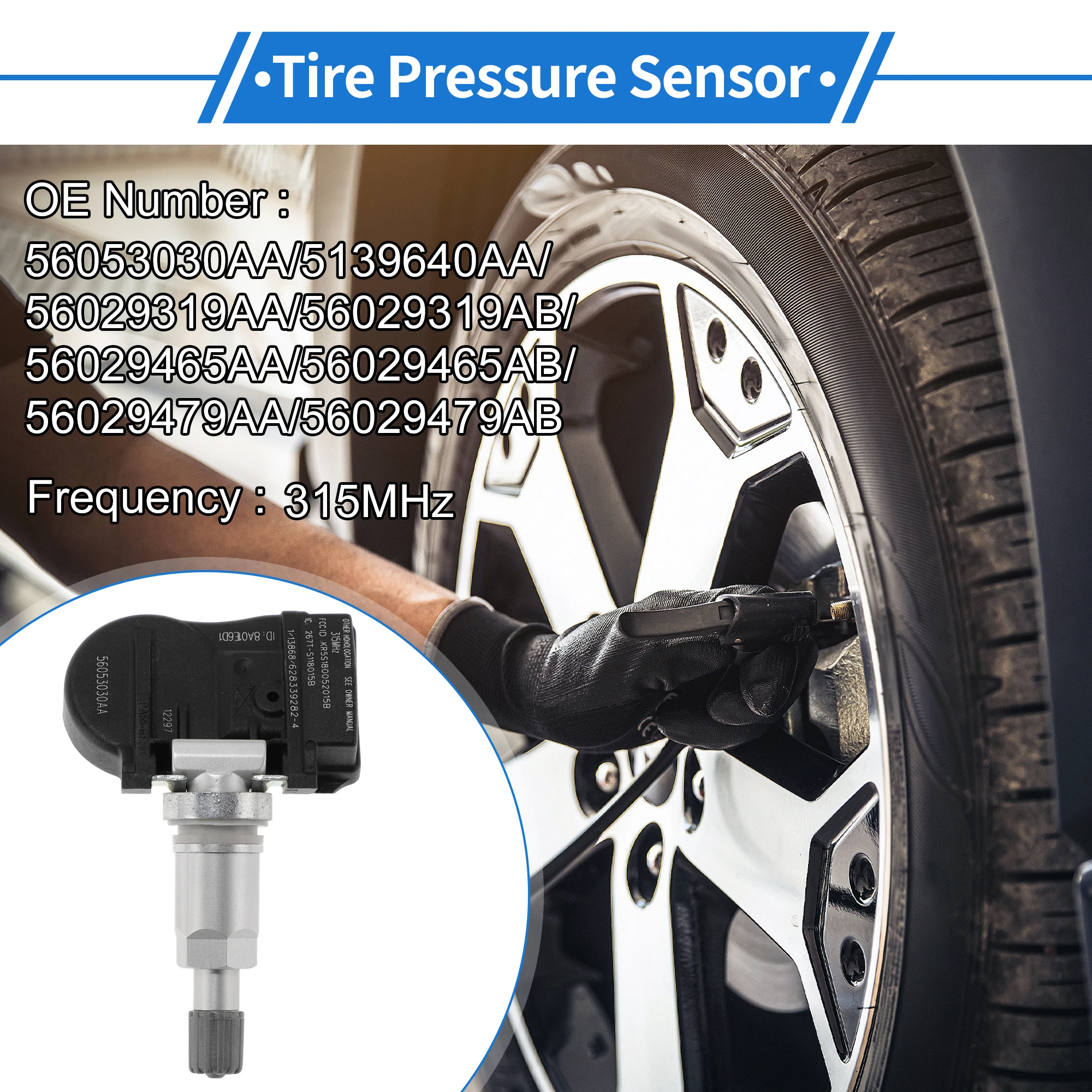 UXCELL Tire Pressure Sensor TPMS Sensor 315MHz No.56053030AA/5139640AA/56029319AA/56029319AB for Chrysler 200 2011-2014