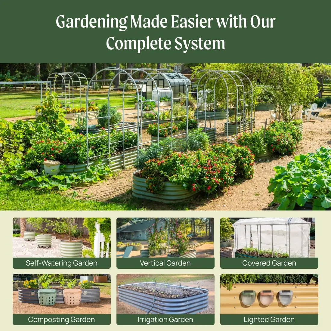 9-in-1 Gray Modular Galvanized Metal Raised Garden Bed 17 Inch Height 8 ft × 2 ft Large Ground Plant Container for Vegetables Herbs Flowers Backyard Patio Outdoor Planting Decor