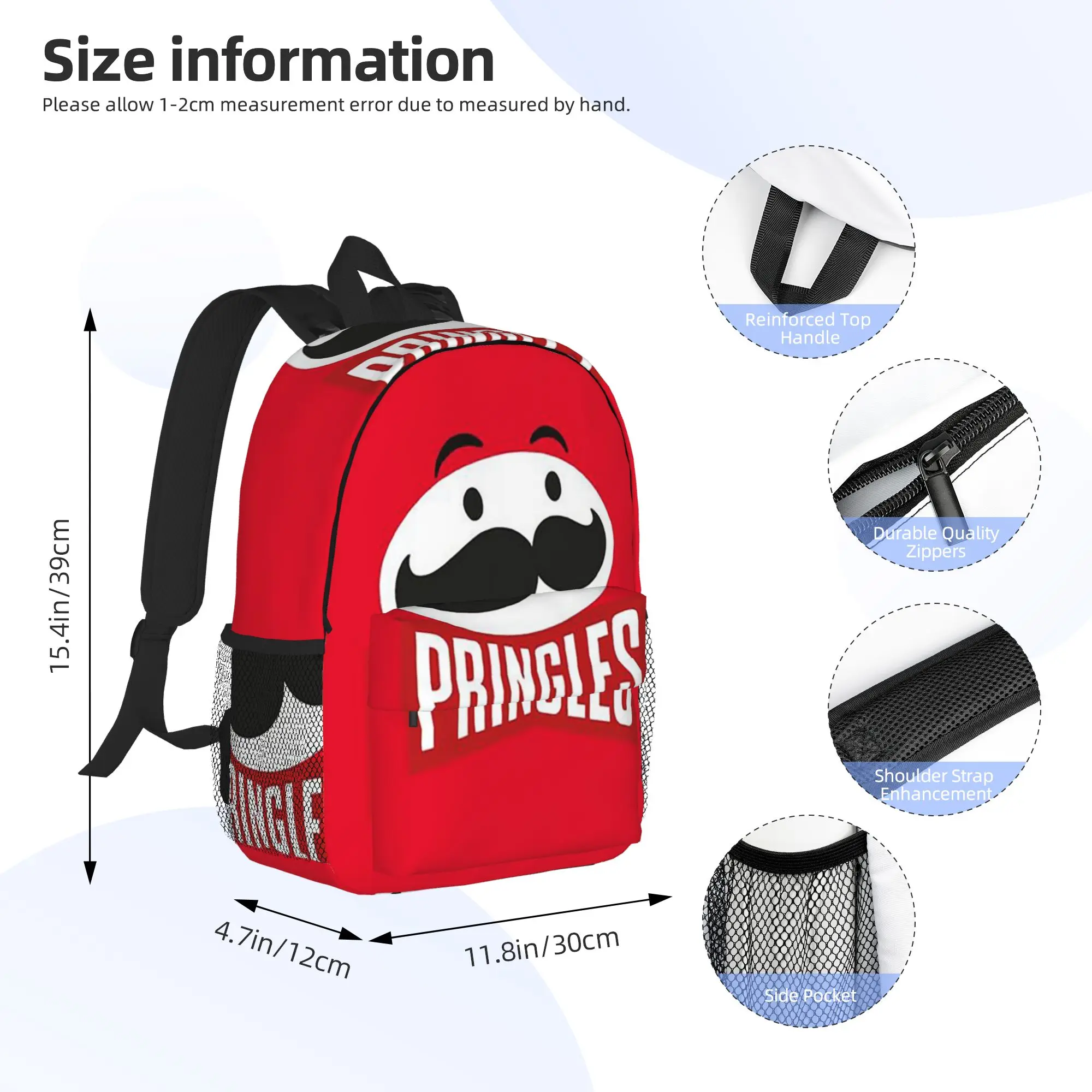 Potato Crisps Chips Pringles Print Backpack Hot Sale Daypack Boys Girls BookBag Shoulder Bags for Men Women School Bag