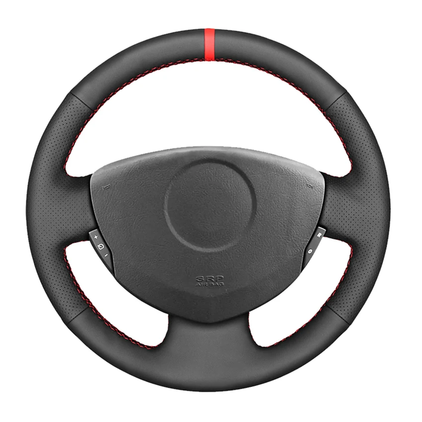 

Black Genuine Leather Car Steering Wheel Cover For Renault Clio 2 2001-2012 Logan Sandero Symbol Twingo 2 2009-2015