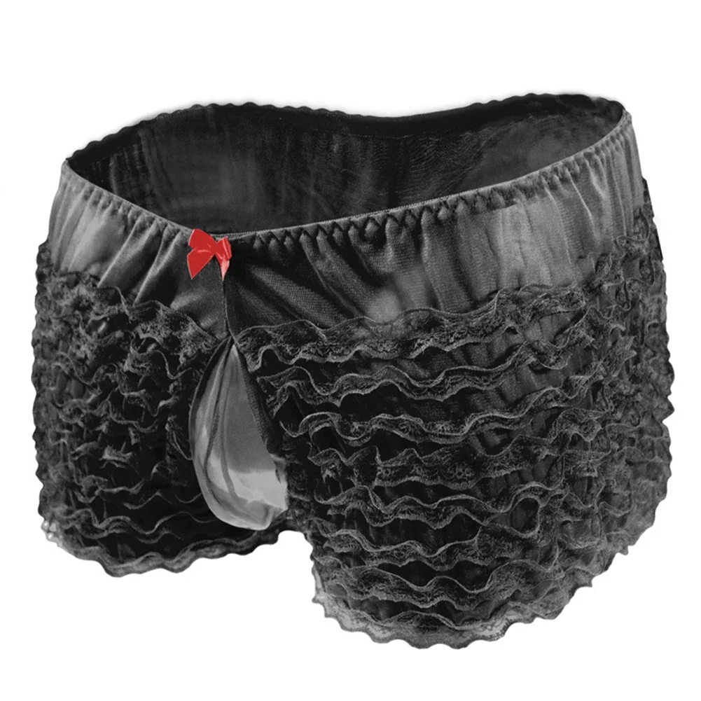 

Comfortable Sexy Underwear For Men Crossdress Underwear Low Rise Underpants Bow Knot Boxers Brand New Condition