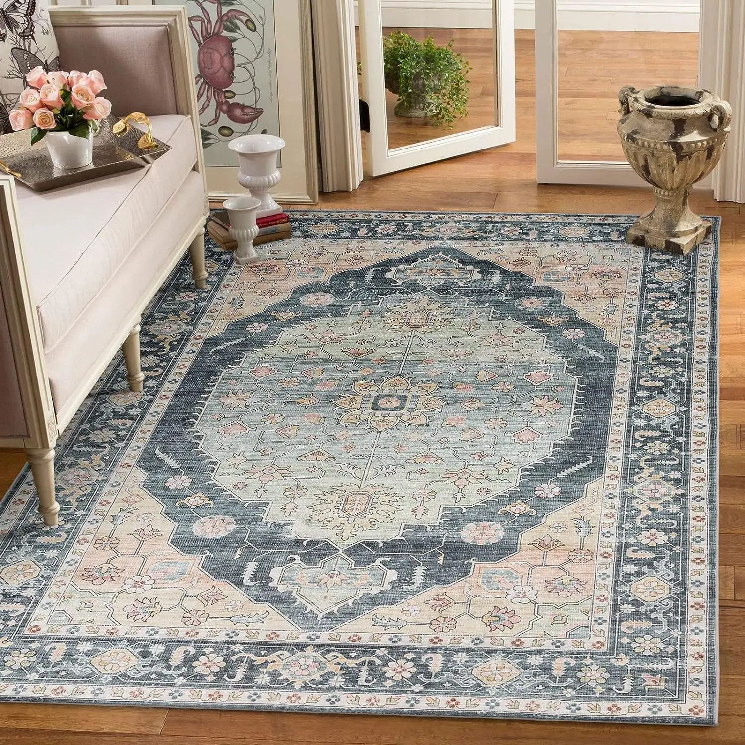 American Style Carpet Vintage Soft Rugs And Carpets For Home Living Room Washable Floor Mat Hallway Bedroom Rug Customize