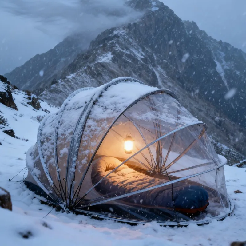 Crystal Bubble Lodge - 1-2 Person All-Weather Comfort Tent, Winter Sports Shelter for Outdoor Games, Ice Fishing & Leisure