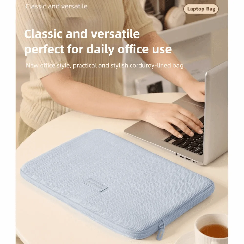 

Trendy 14/15.6 Inch Laptop Sleeve Case Water Resistant Shockproof Notebook Storage Bag Large Capacity Carrying Case Men Women