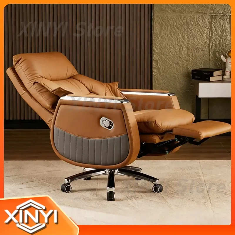High-end Ergonomic Executive Office Chair for Computer Desk with Footrest Swivel Reclining Boss Business Seat for Home Office