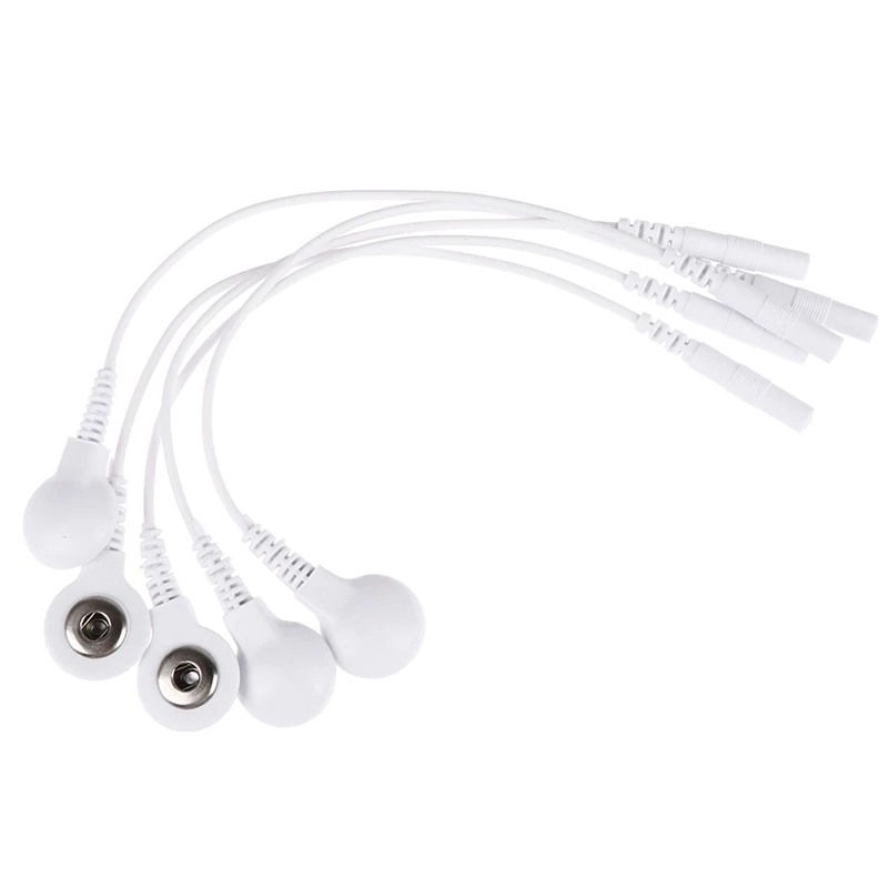 5 Pieces Lead wire cable  Adapter Tieline Short Cables Electrode Wires With Snap 3.5mm Plug Hole 2.0mm For Massager Machine Use