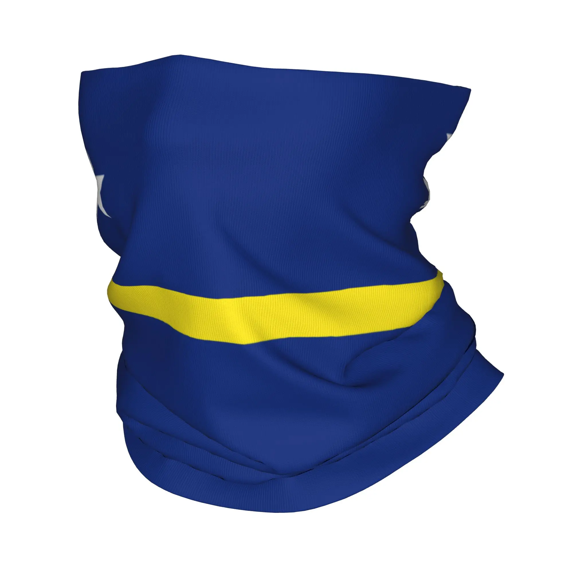 

Flag Of Curacao Soccer Football Bandana Neck Cover Printed Wrap Scarf Multifunctional Headband Fishing Unisex Adult Windproof