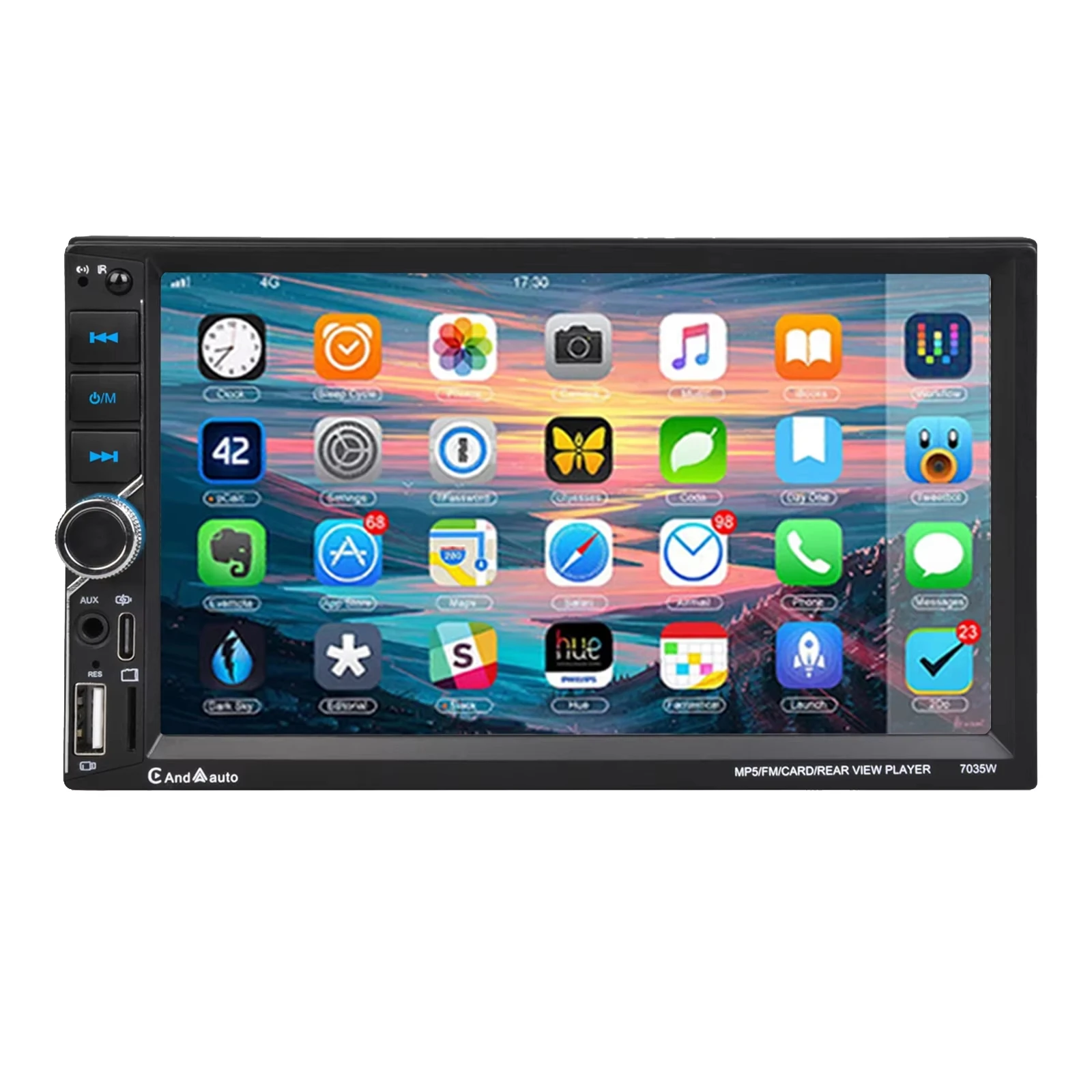 ESSGOO Uniwersalne Radio Samochodowe Podwójne 2 DIN 7 Cali HD Ekran Dotykowy Bezprzewodowy CarPlay Android Auto Bluetooth 5.0 USB AUX TF Equalizer Mirror Link Sterowanie z Kierownicy Typ C SD — 2