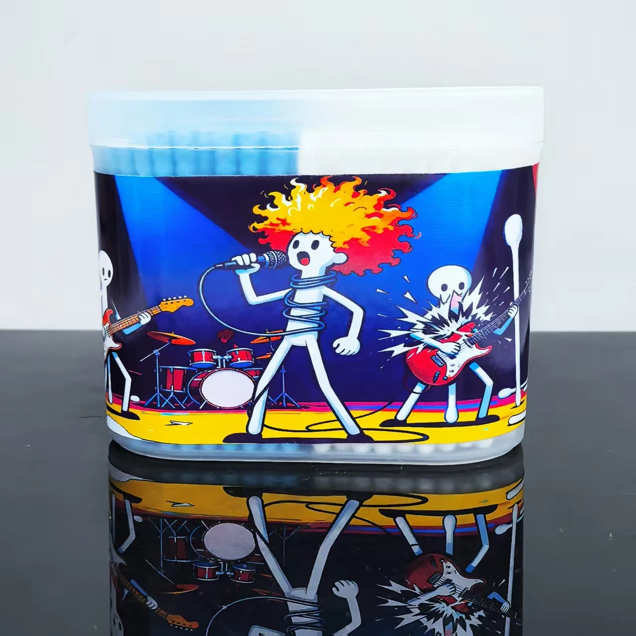 300 шт./600 шт., ватные палочки с рисунком музыкальной серии, двусторонние ватные палочки для чистки, ватные палочки для ежедневного использования, бытовые ватные тампоны