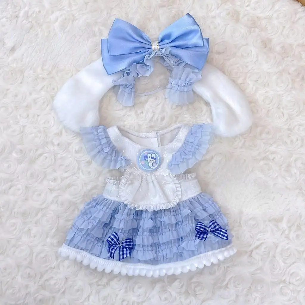 Cute Mini Plush Doll Dress Suit, Roupas de boneca, Outfit Acessórios, Cute Maid Skirt, 20cm