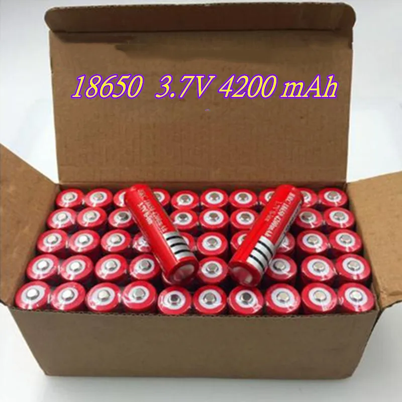 100% baru asli 18650 baterai isi ulang 4200 mAh 3.7 V untuk senter lentera LED