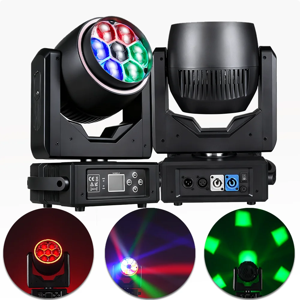 

7X40W LED RGBW Bee Eye Individual control Zoom Moving head light with ring wash flash effect DMX512 for DJ Disco party bar club