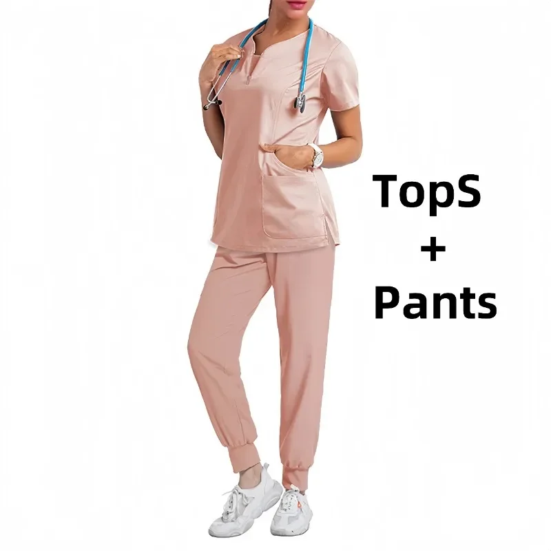 Medical Uniform Women Scrubs Sets Tops Pant Surgical Gowns Nurses Accessories Pet Shop Doctor Beauty Spa Salon Wokrwear Clothes