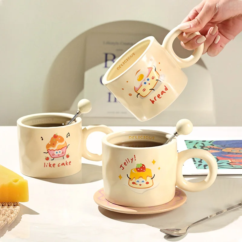 Milk fufu high beauty mug family breakfast cup coffee cup cartoon ceramic cup student couple cup