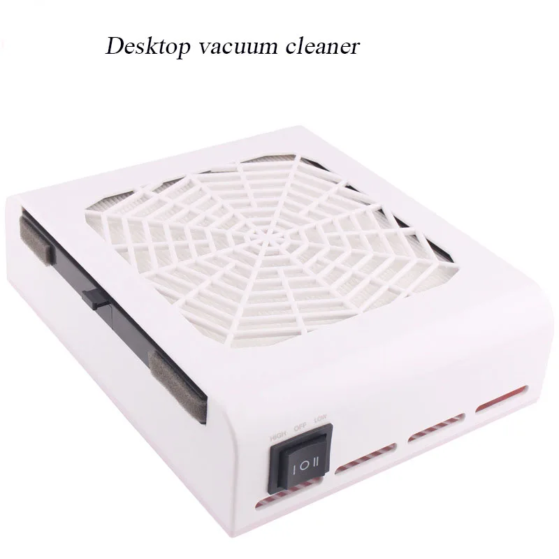40W High Power Nail Dust Collector Durable Two Speed Adjustable Pull-out Filter Nail Cleaner Nail Art Equipment