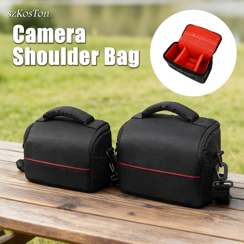 Modische digitale DSLR-Kameratasche mit mehreren Fächern, Fotografie-Umhängetasche für Canon/Nikon/Sony, Objektivtasche